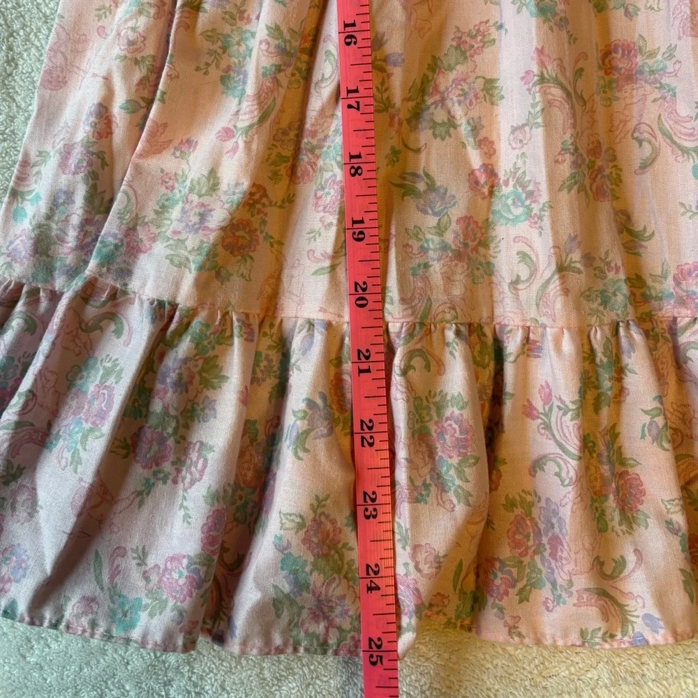 Vintage Princess Anne Pink Floral Smock Dress, Sz 6/6x. Cherubs Design